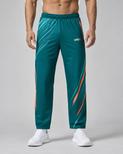 URBX Graphic Performance Pants Teal – Front straight view