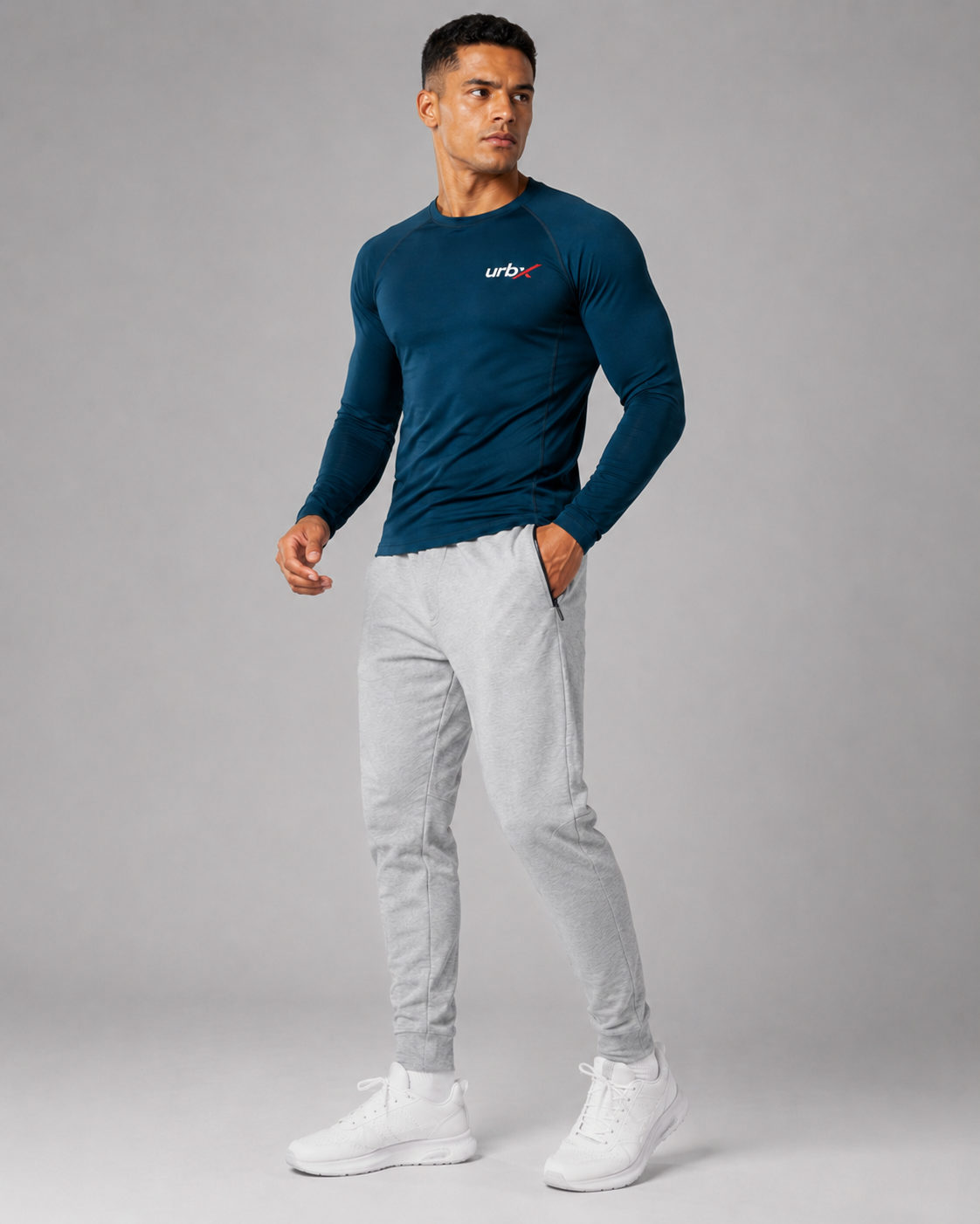 URBX Raglan Long Sleeve Top Teal - Side Profile