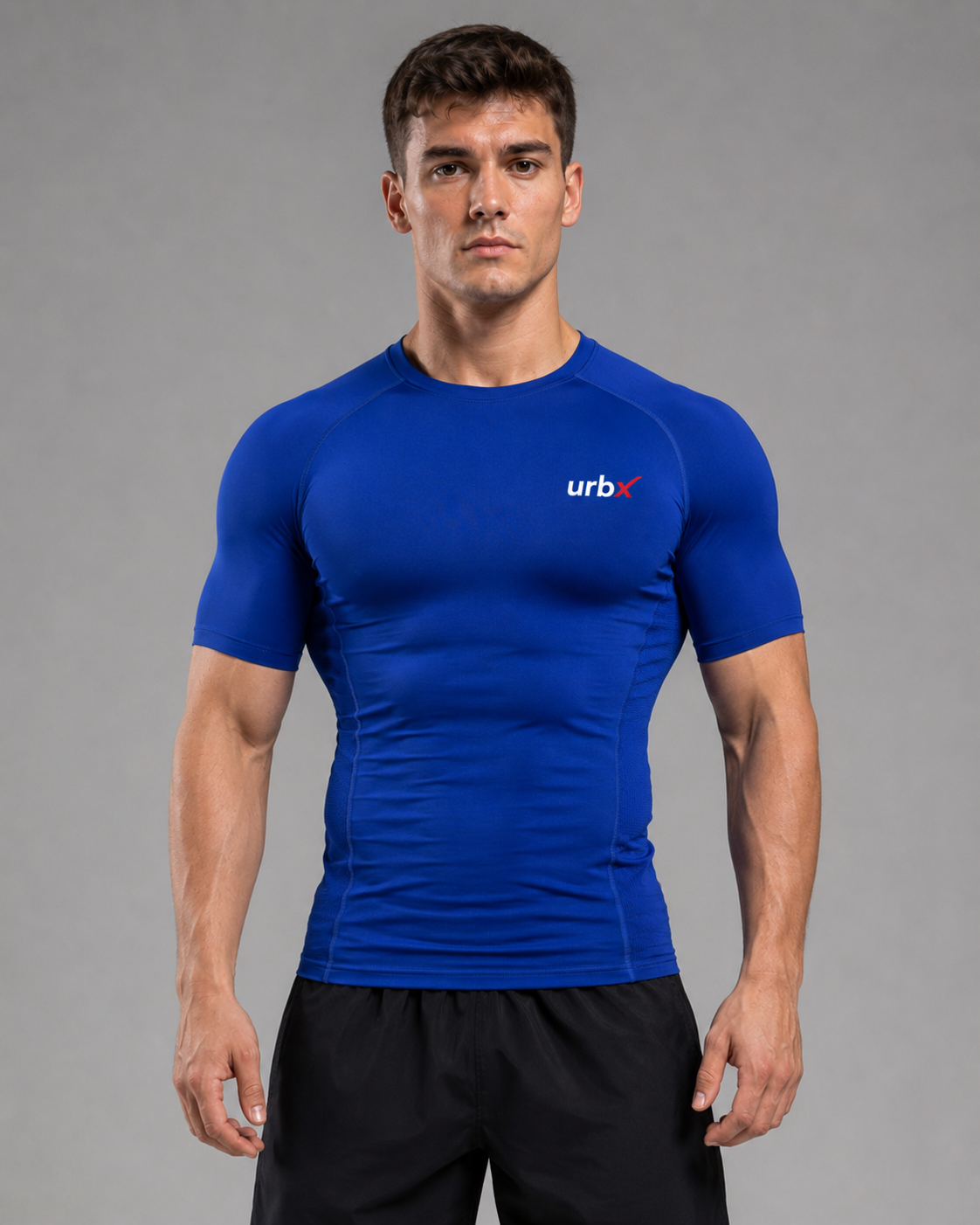 URBX Compression Base Layer Top Royal Blue - Full Body Front