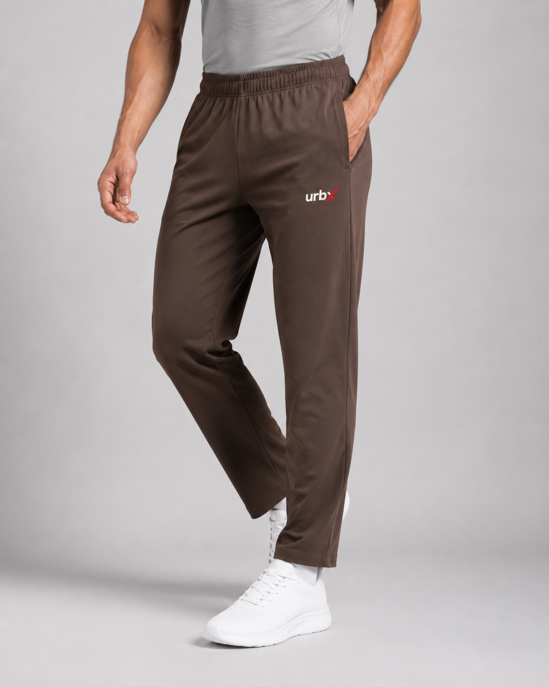 URBX Training Pants Mocha Brown - Three quarter front