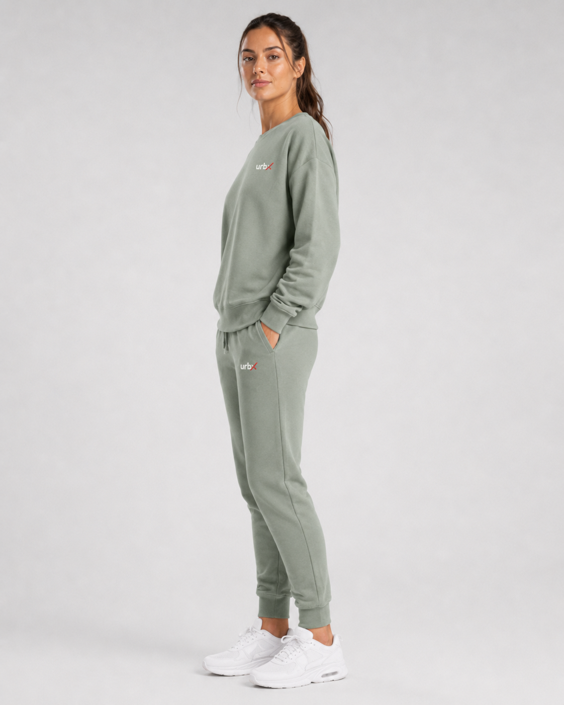 URBX Loungewear Set Sage – Side view