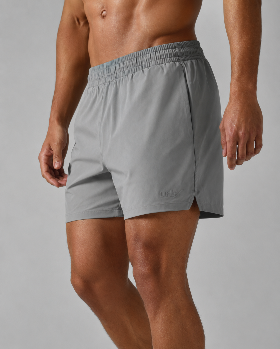 URBX Woven Training Shorts Grey - Side pocket detail