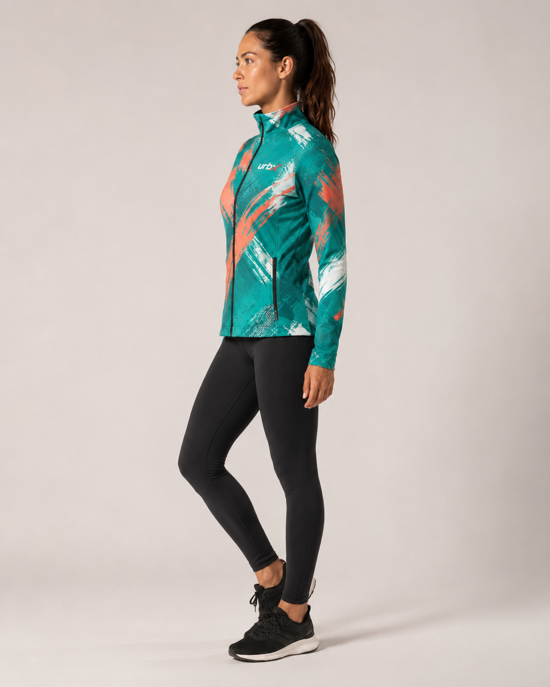 URBX Graphic Performance Jacket Teal – Back view
