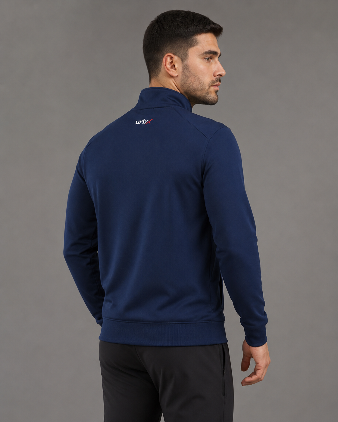URBX Full-Zip Track Jacket Navy – Back angle view