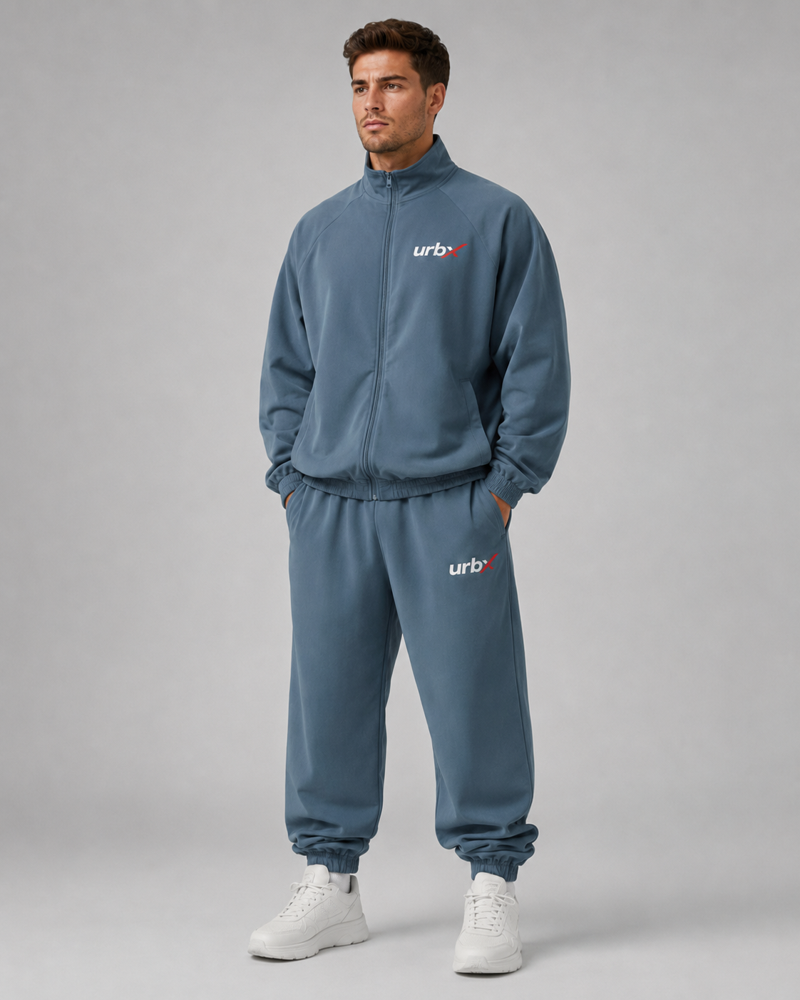 URBX Tracksuit Set Slate Blue - Side view left