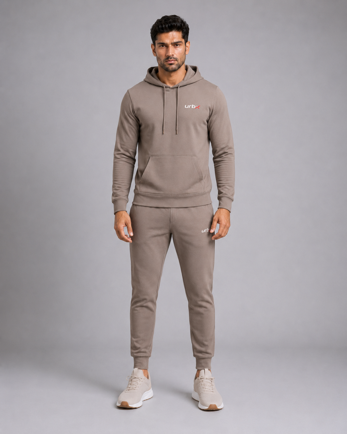 URBX Signature Tracksuit Mocha - Three Quarter Front View