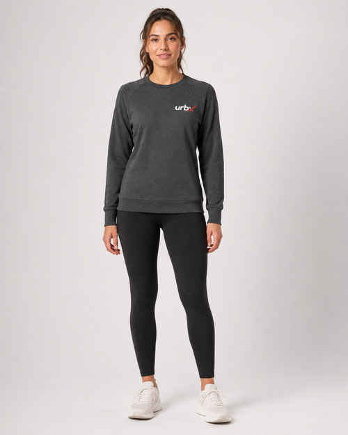 URBX Essential Crewneck Sweatshirt Charcoal – Front straight view