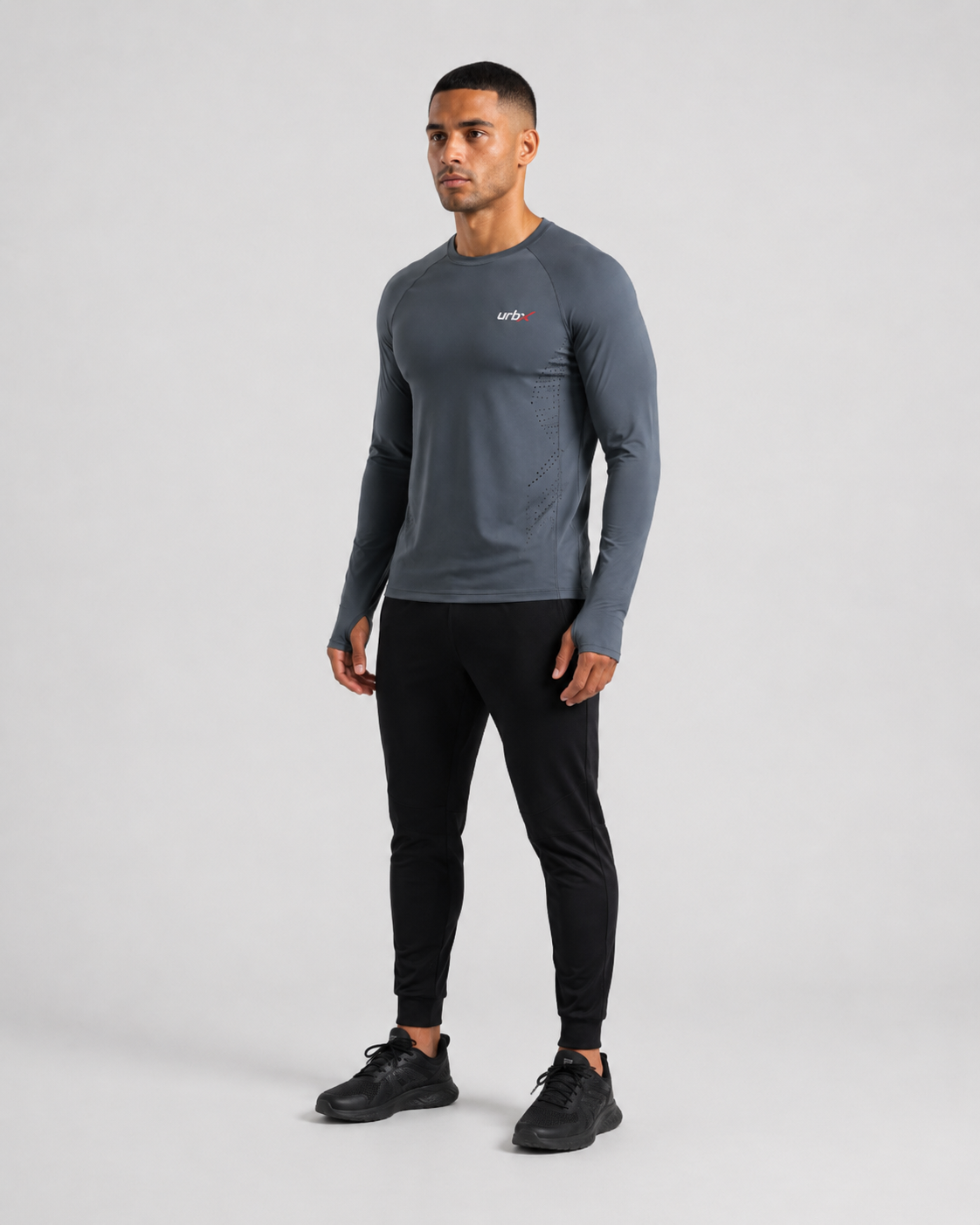 URBX Performance Long Sleeve Top Slate Blue - Front angle view 2