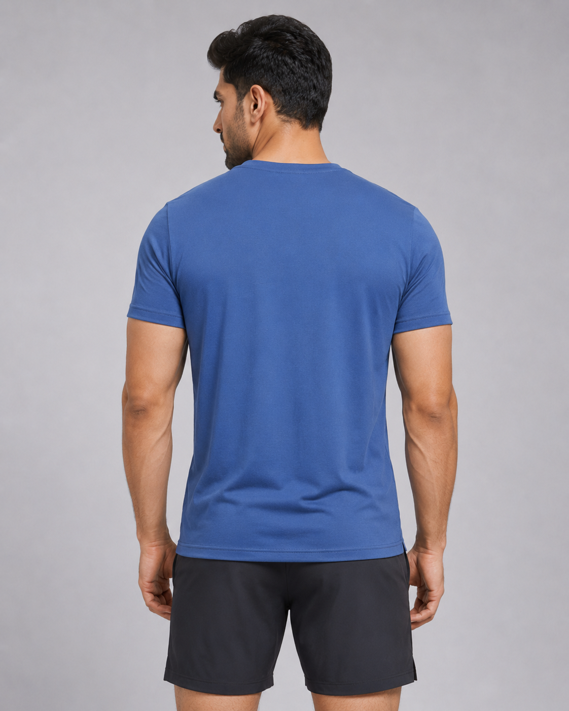 URBX Essential Training Tee Steel Blue - Front Relaxed