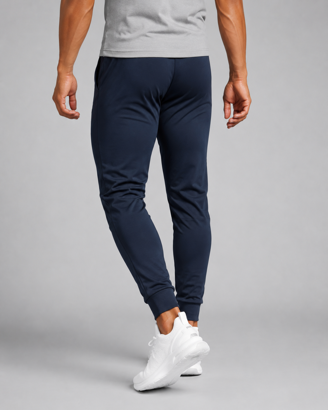URBX Tapered Training Pants Navy - Walking Back Angle