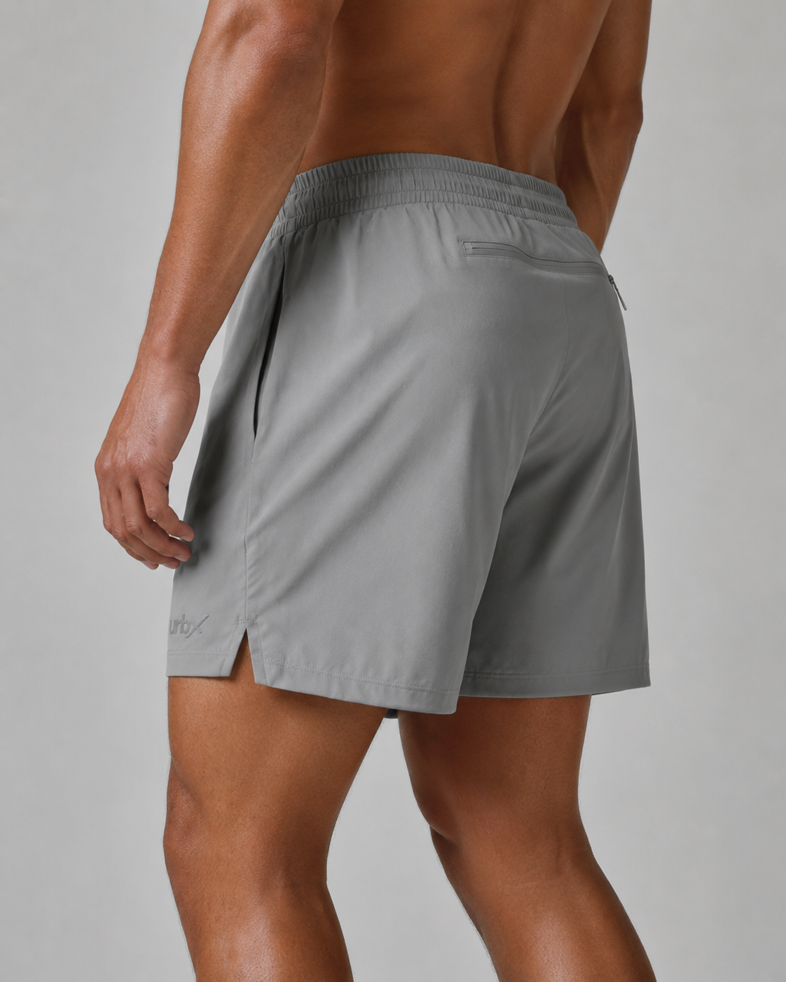 URBX Woven Training Shorts Grey - Front angle view