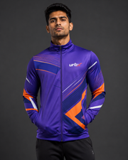 URBX Graphic Performance Outerwear Jacket Electric Purple – Front straight view 1