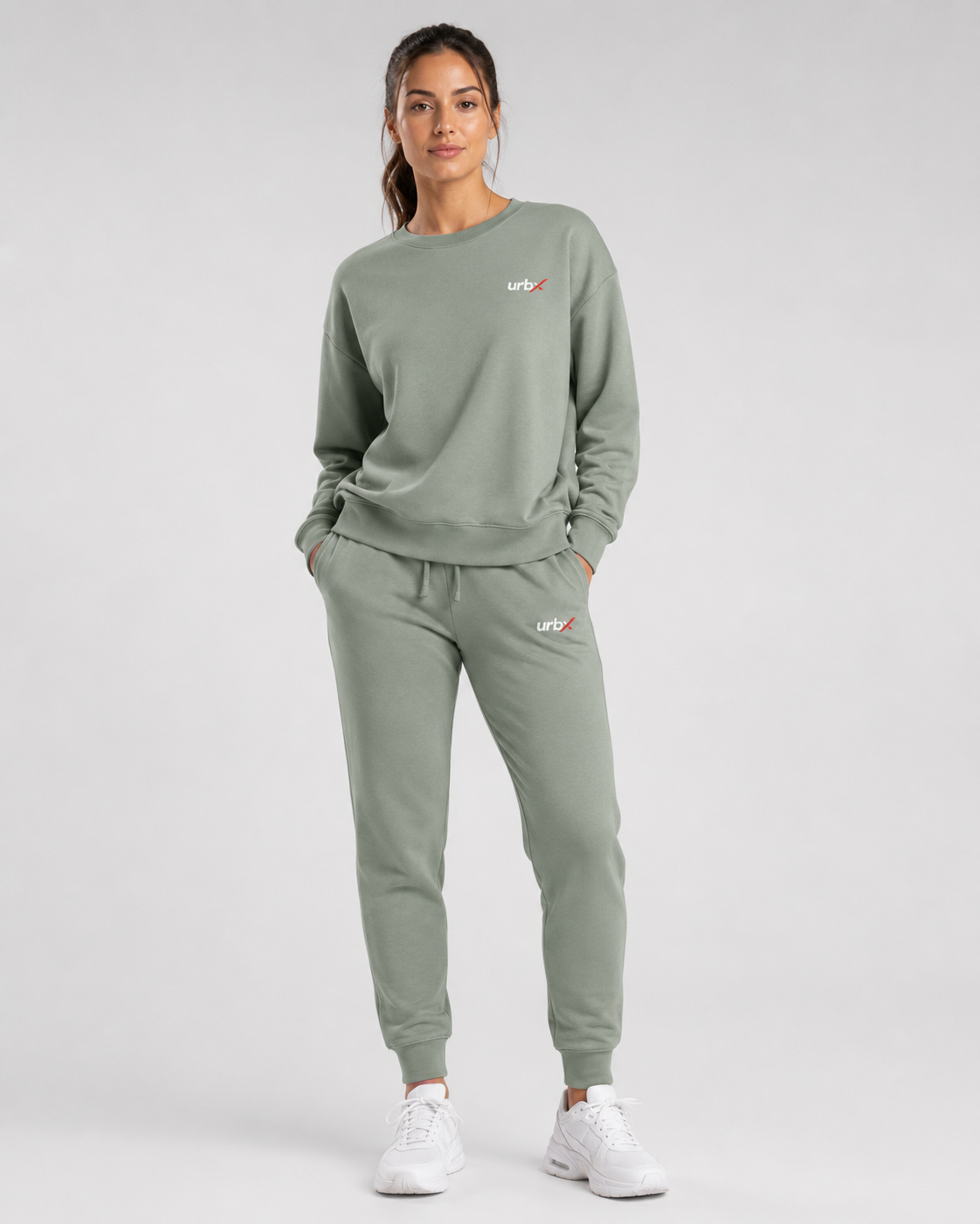 URBX Loungewear Set Sage – Front straight view
