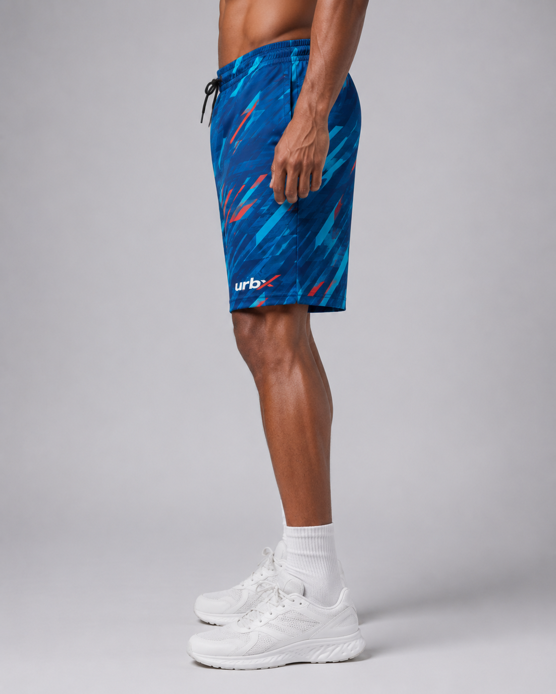 URBX Graphic Training Shorts Blue – Back view