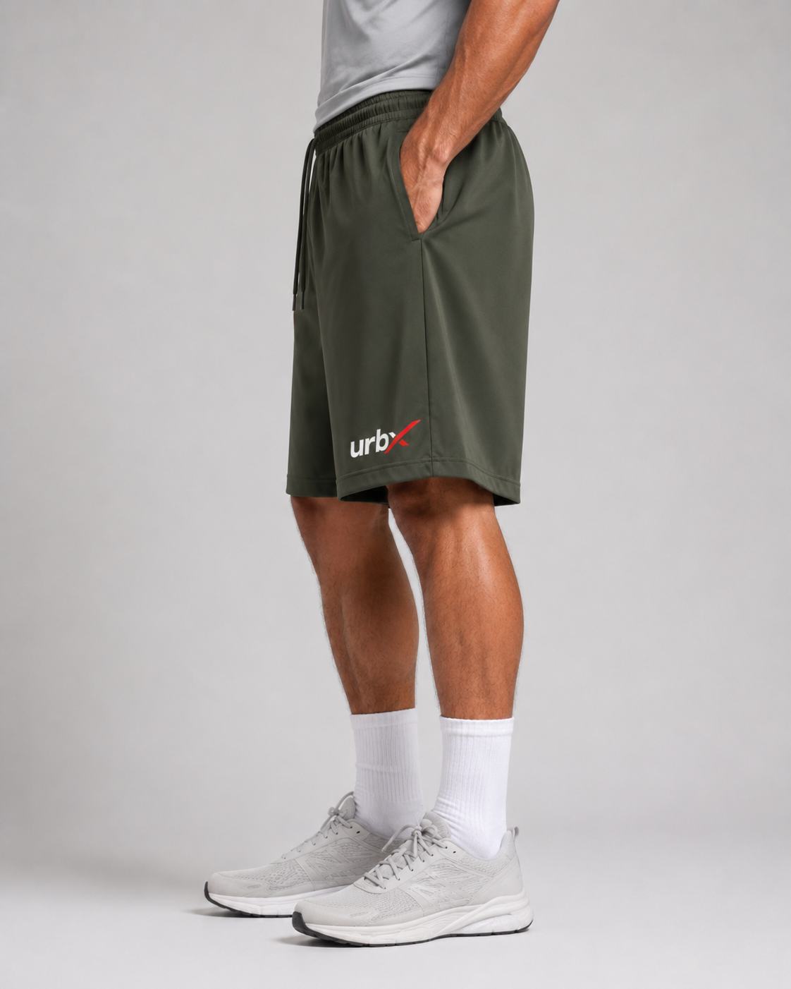 URBX Training Shorts Army Green - Right side