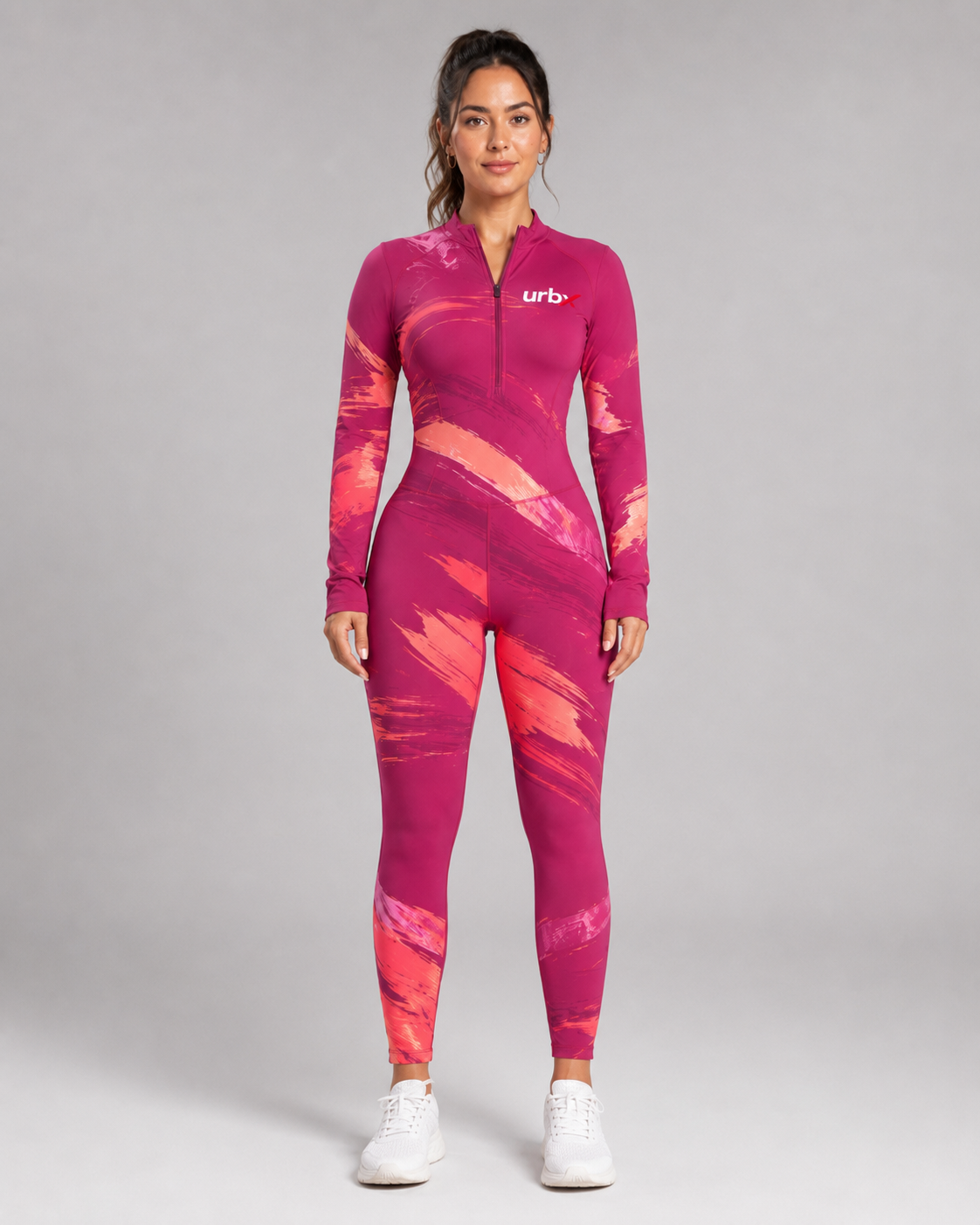 URBX Graphic Performance Jumpsuit Magenta – Front angle view 1