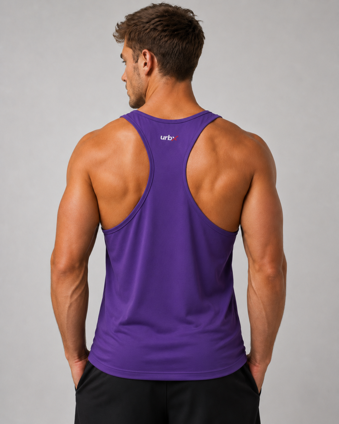 URBX Racerback Tank Purple – Back view