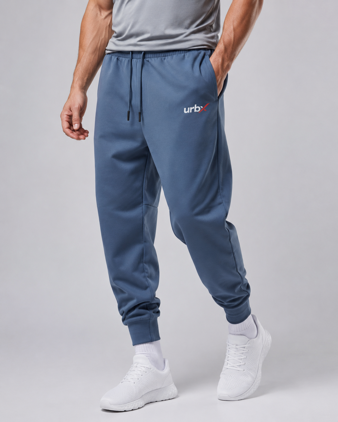 URBX Joggers Steel Blue - Angle front