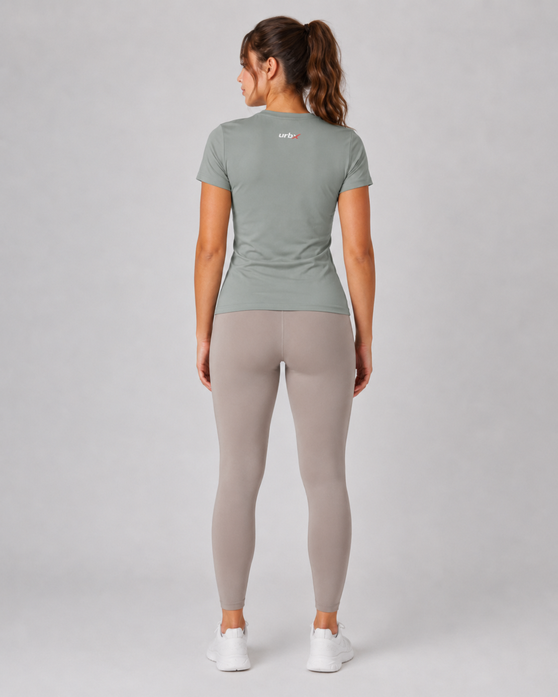 URBX Fitted Performance Tee Sage – Back relaxed view