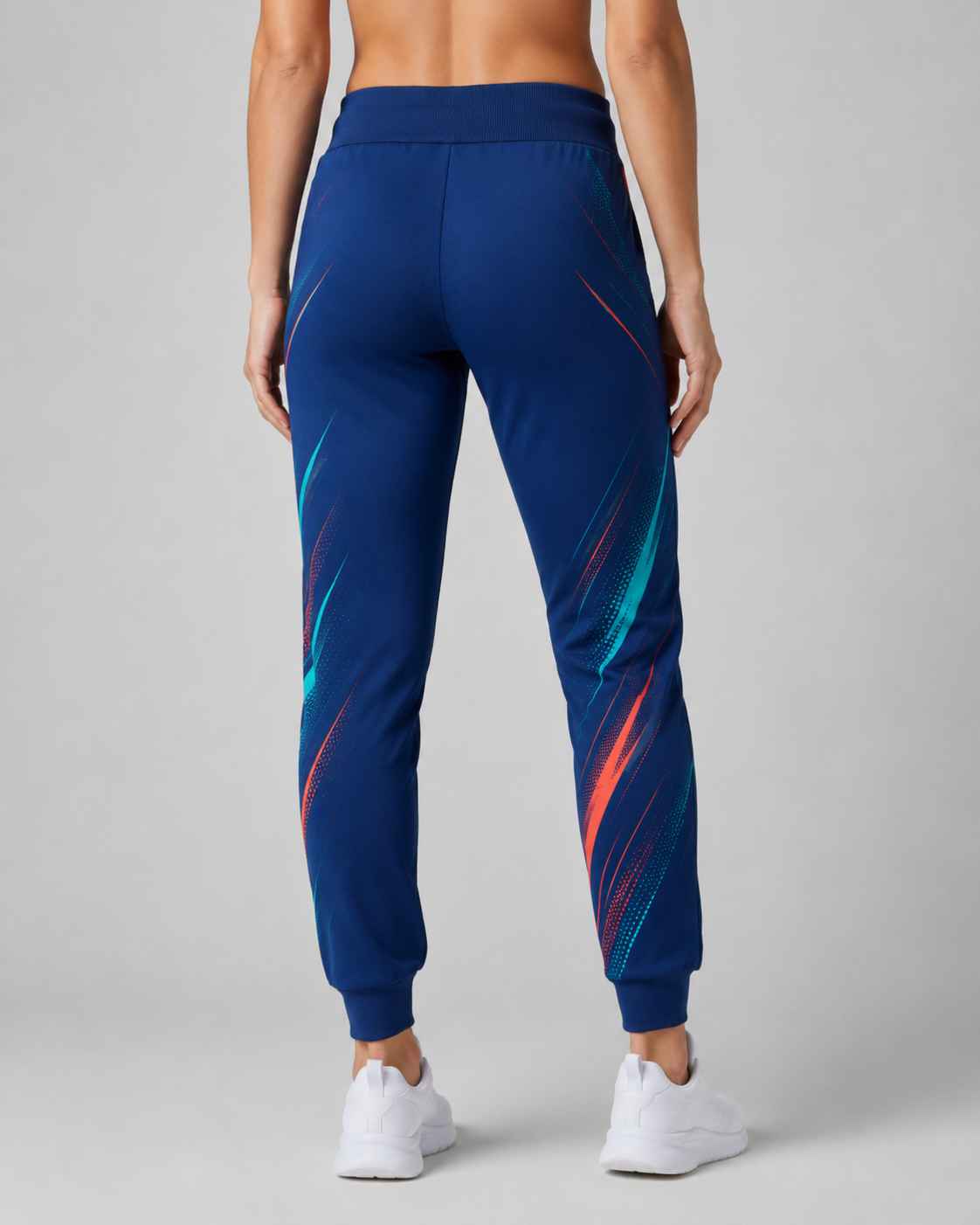 URBX Graphic Performance Joggers Navy Blue – Back view
