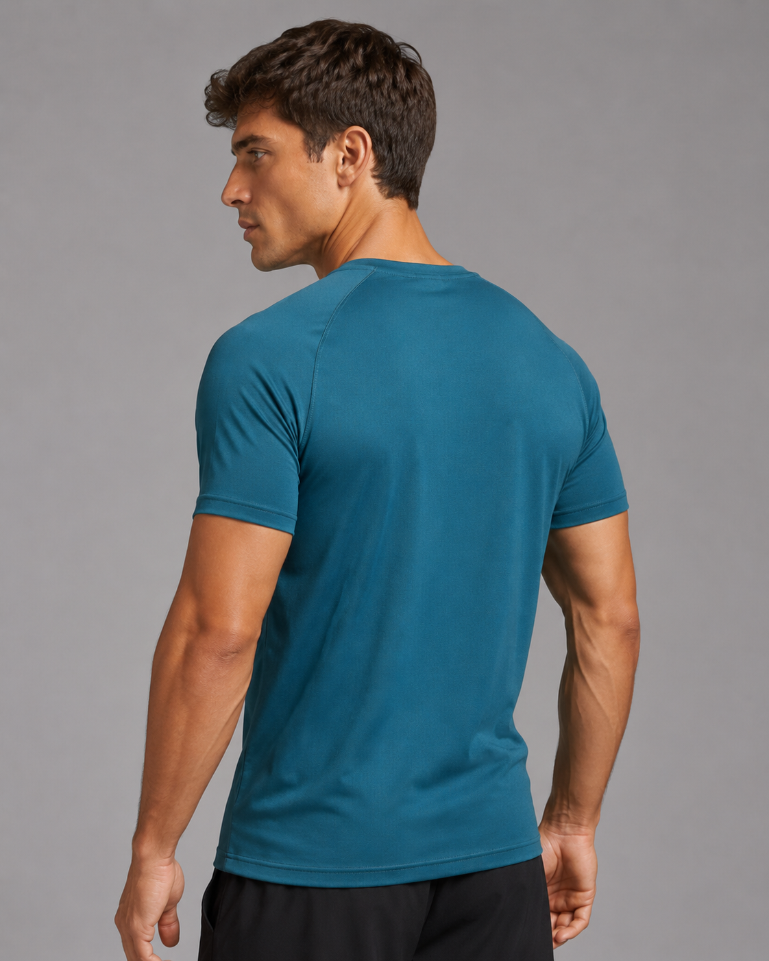 URBX Performance Tee Teal – Back straight view