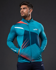 URBX Graphic Performance Jacket Teal – Front straight view