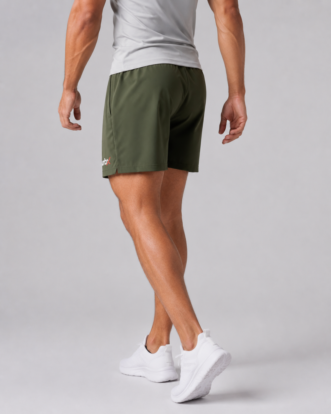 URBX Training Shorts Olive - Walking Angle