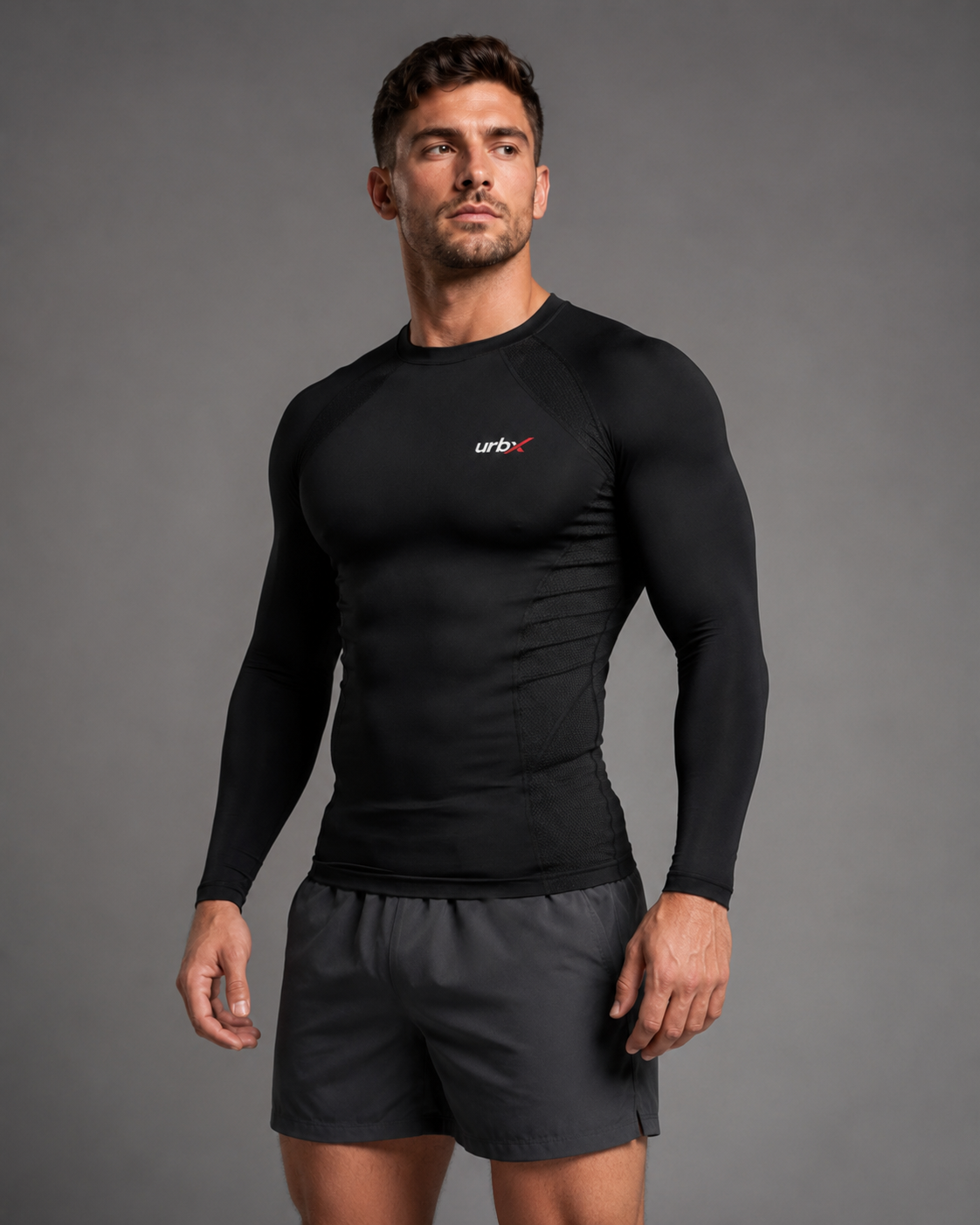 URBX Compression Base Layer Top Black - Front view 3