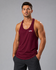 URBX Racerback Stringer Tank Burgundy - Front close up