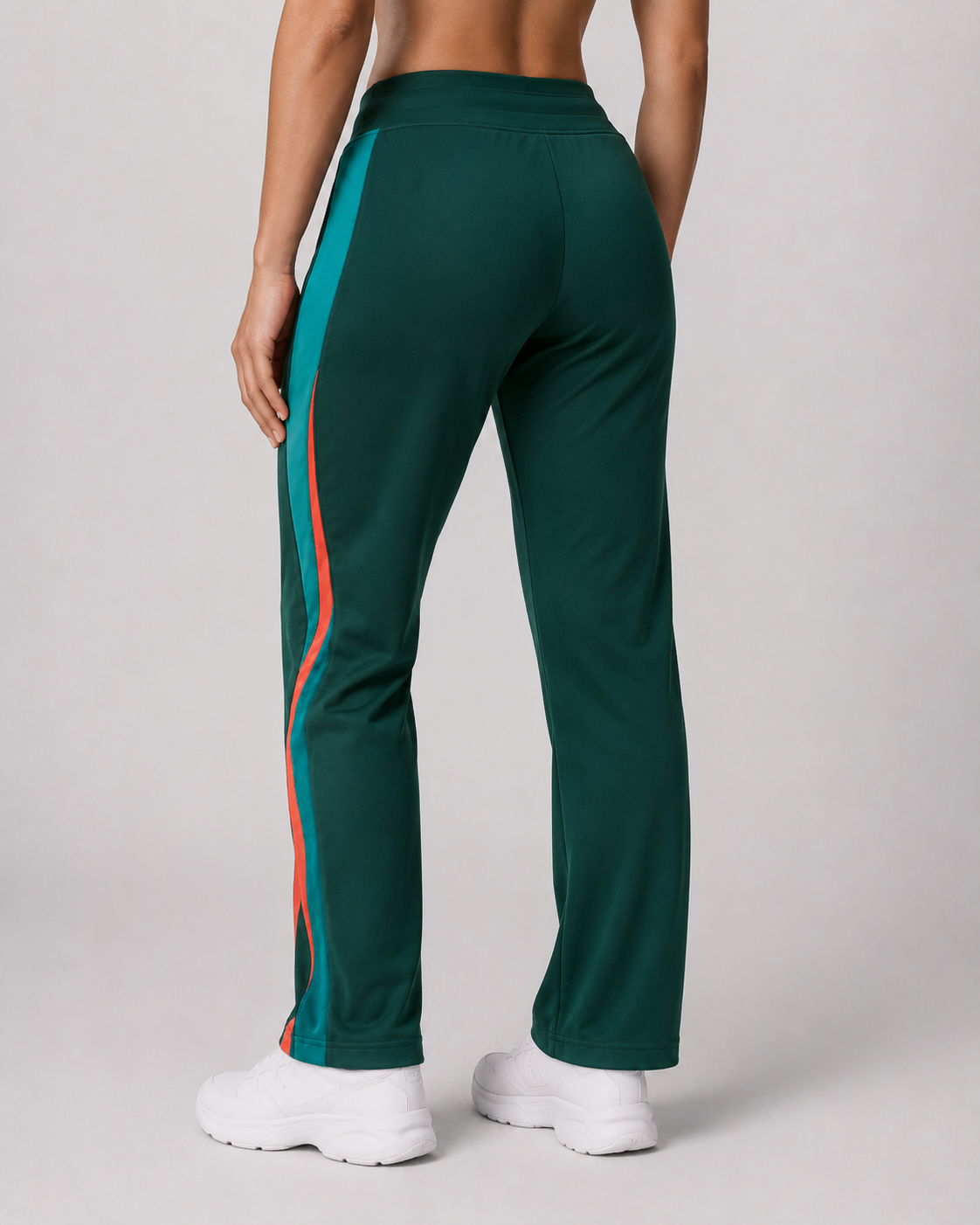 URBX Colour-Block Track Pants Forest Green – Back view 2