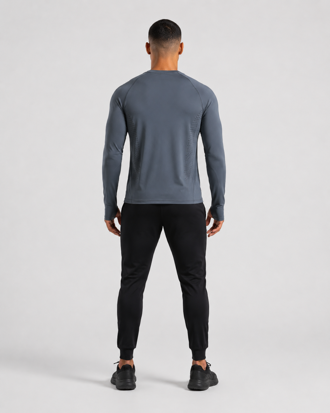 URBX Performance Long Sleeve Top Slate Blue - Back view