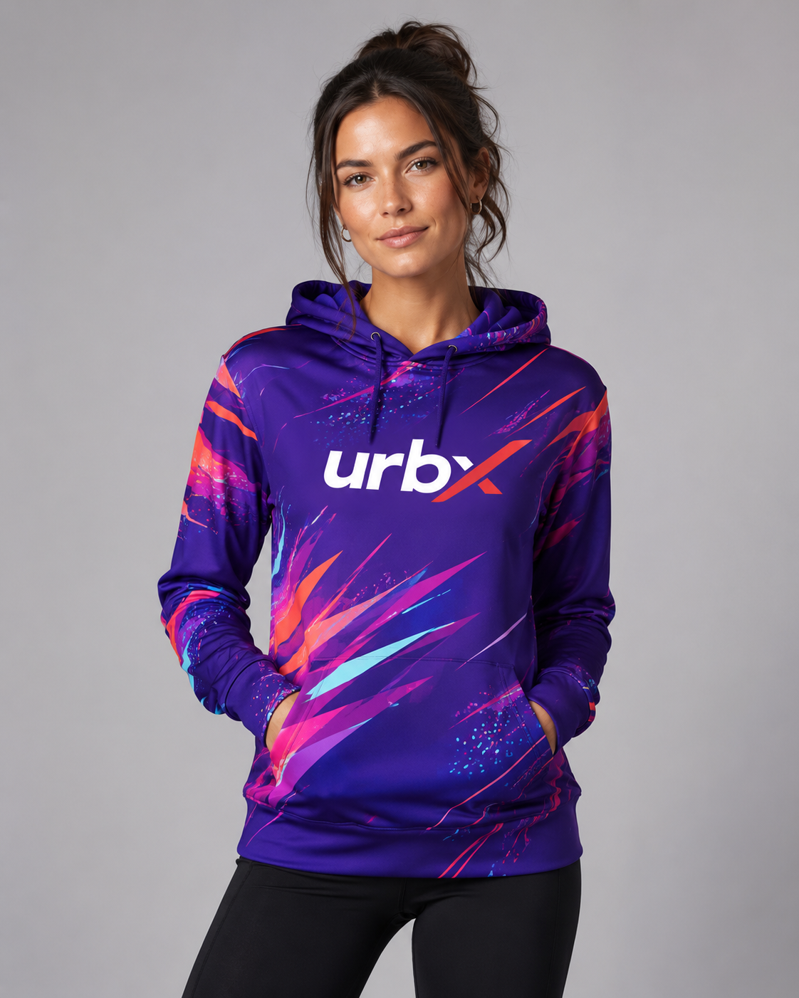URBX Graphic Performance Hoodie – Deep Purple