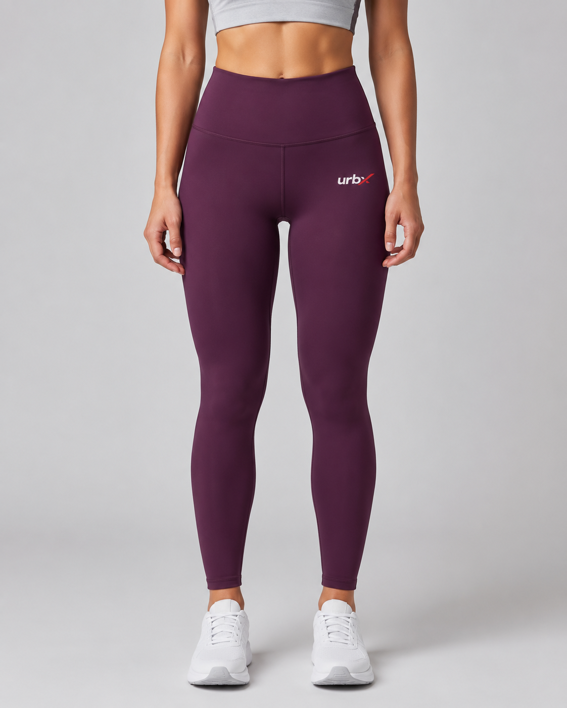 URBX High-Waist Performance Leggings Plum - Front View