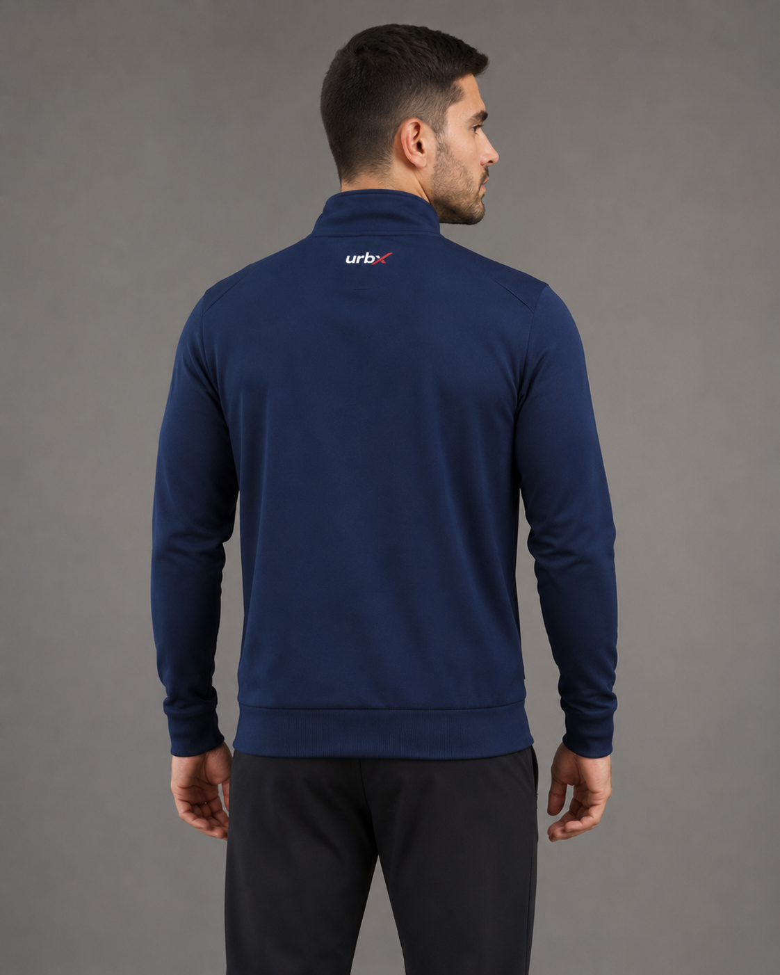 URBX Full-Zip Track Jacket Navy – Back view