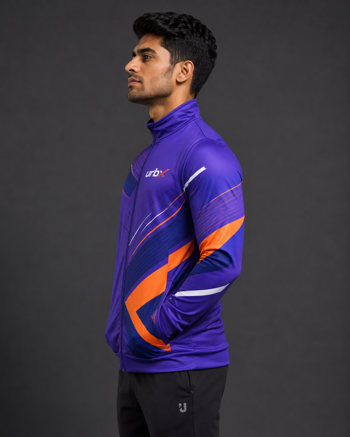 URBX Graphic Performance Outerwear Jacket Electric Purple – Side view