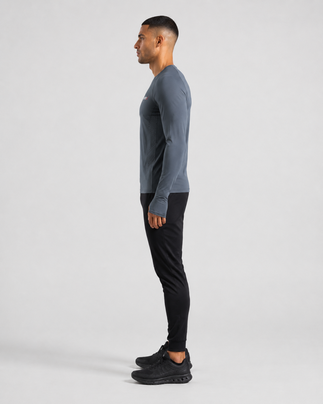 URBX Performance Long Sleeve Top Slate Blue - Side view