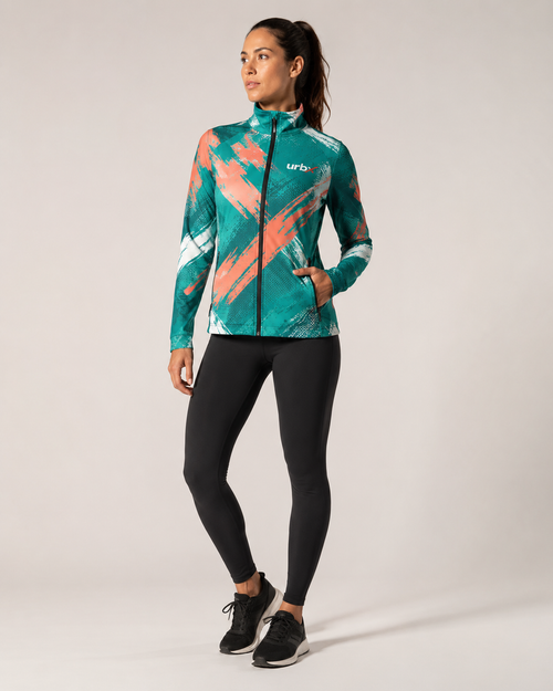 URBX Graphic Performance Jacket Teal – Front straight view
