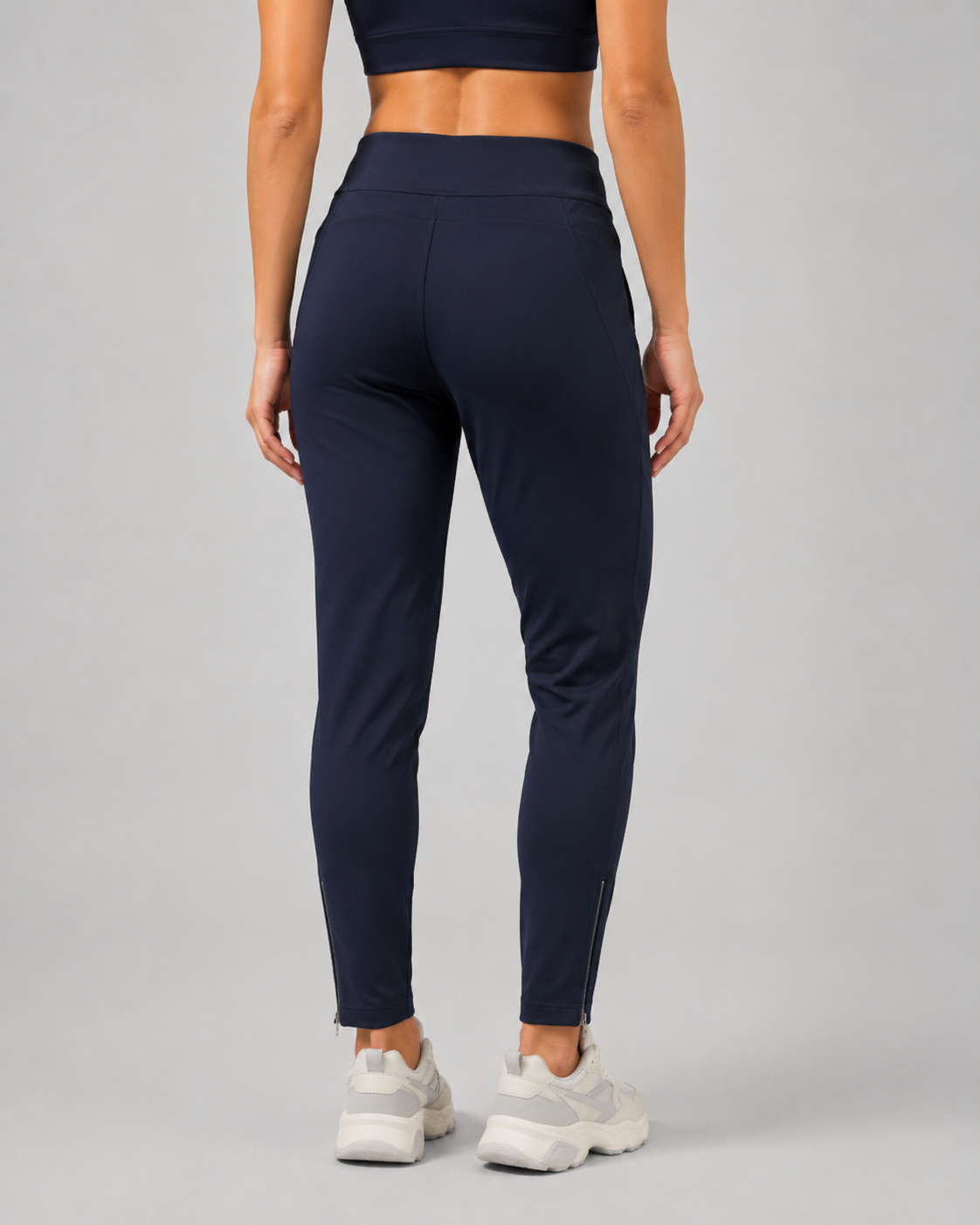 URBX Woven High-Waist Training Pants Navy - Back view full body