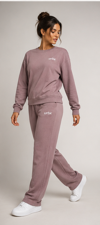 URBX Luxe Lounge Set Dusty Mauve - Walking Front View