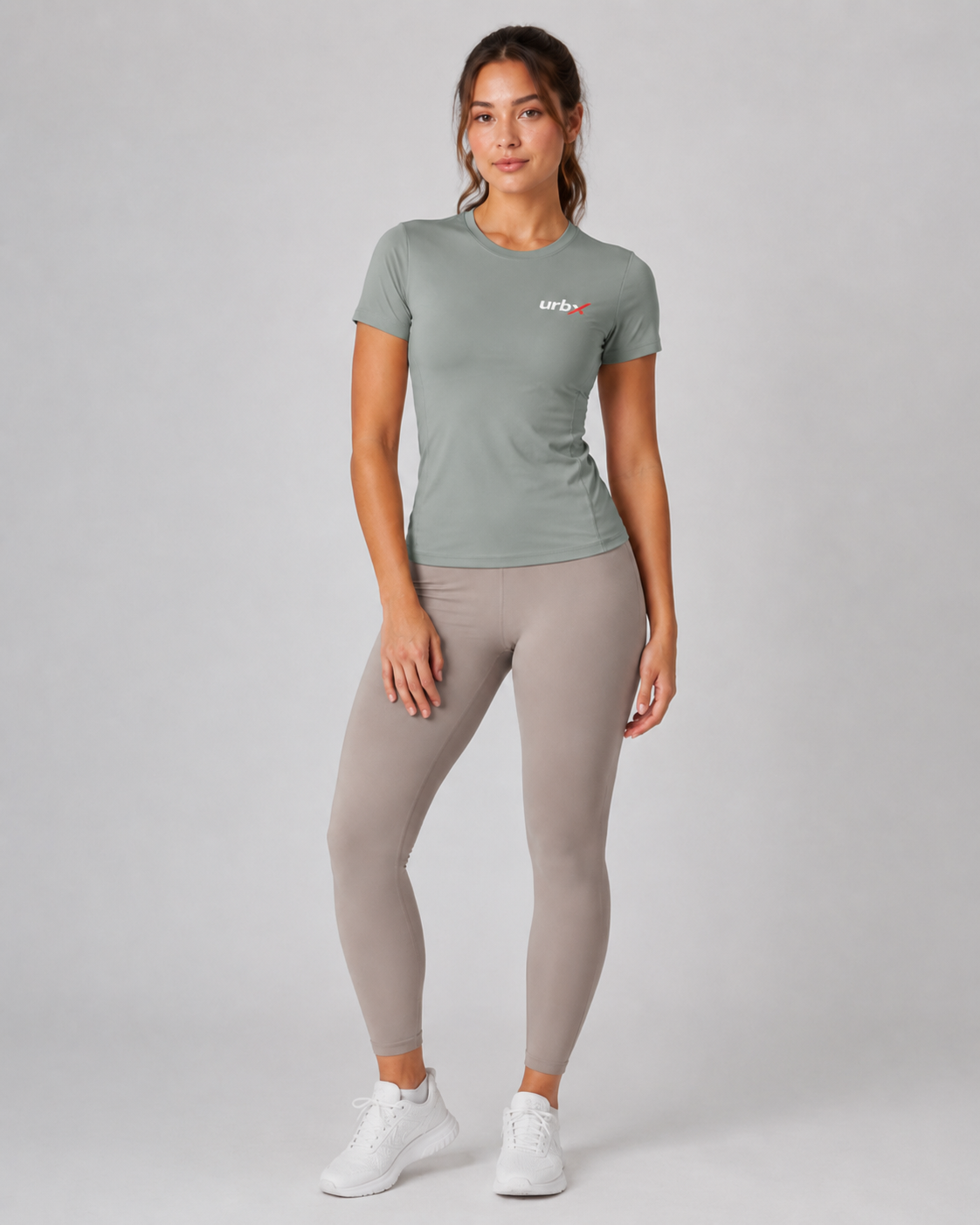 URBX Fitted Performance Tee Sage – Front straight view