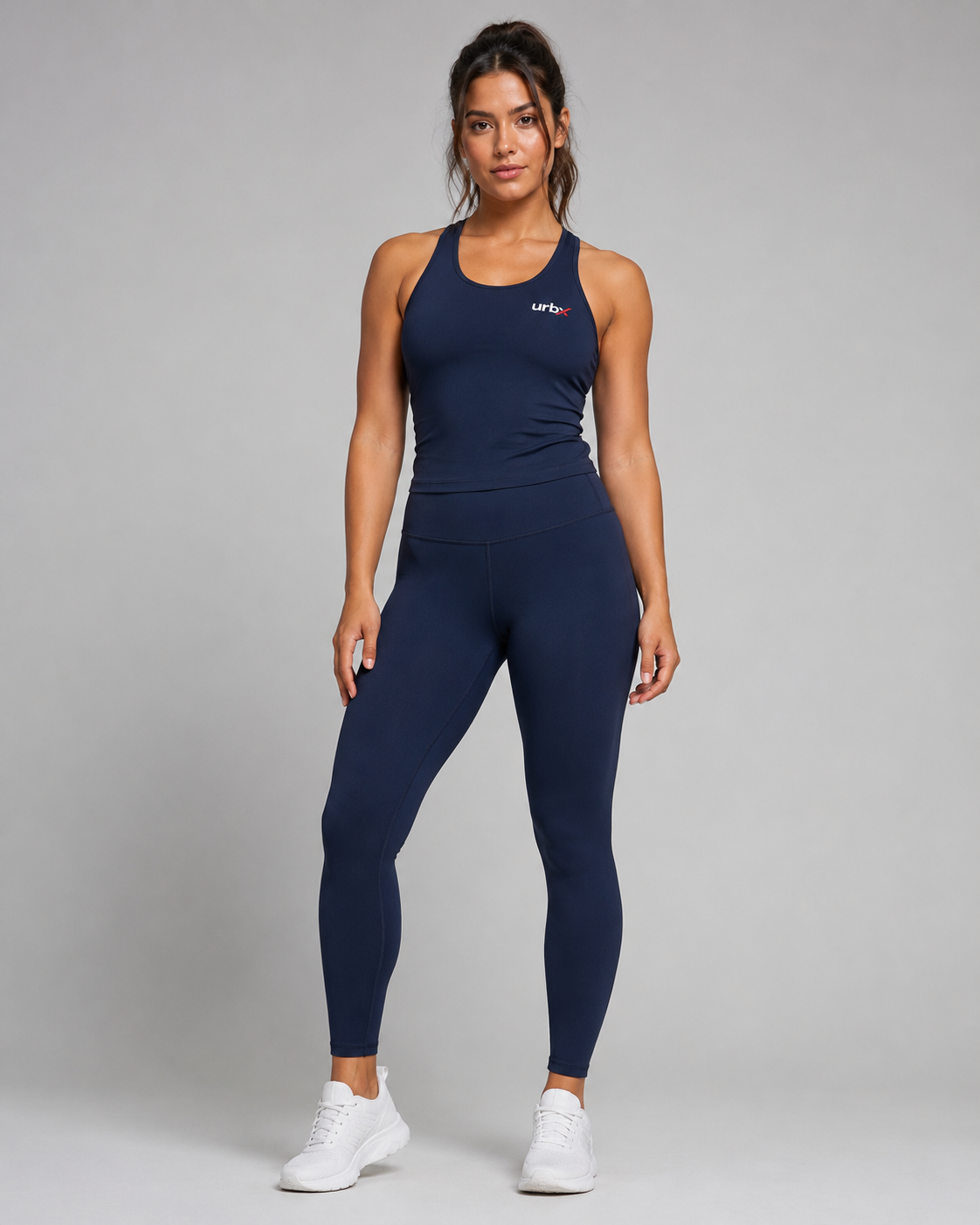 URBX Seamless Co-Ord Set Navy – Front straight view