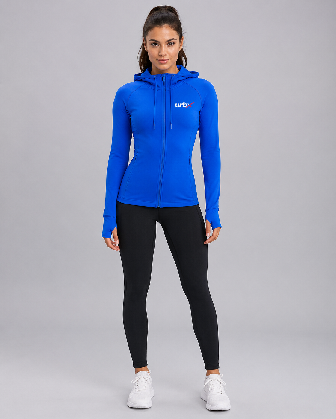 URBX Fitted Zip-Up Hoodie Jacket – Electric Blue