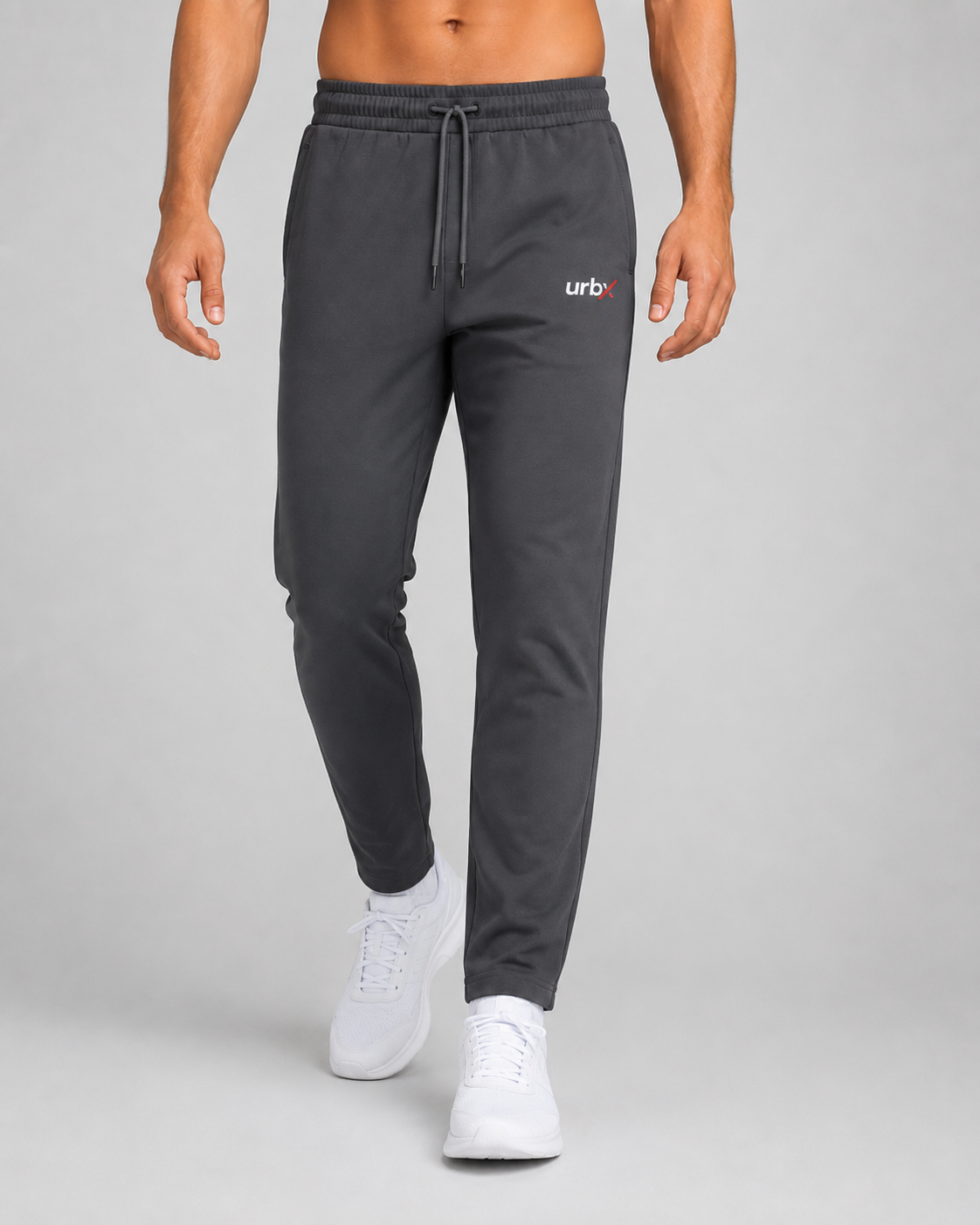 URBX Tapered Training Pants Charcoal – Walking front view
