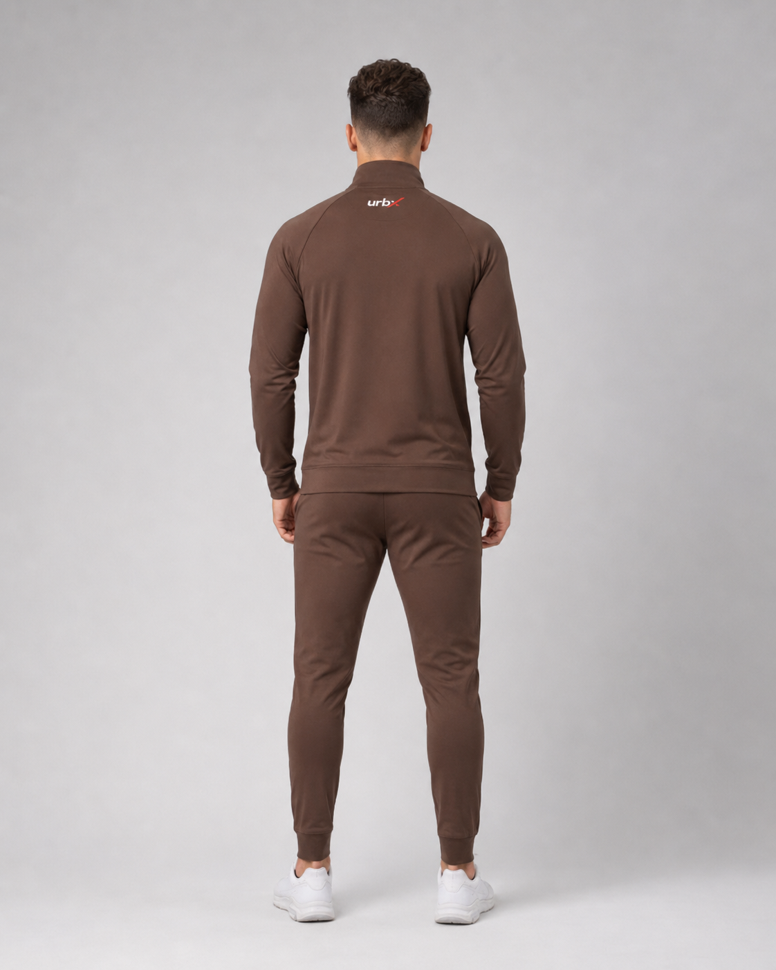 URBX Signature Tracksuit Brown – Back view