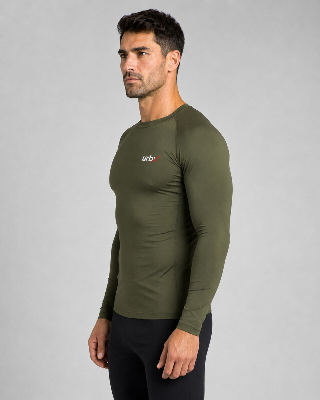 URBX Compression Base Layer Top Olive – Side view
