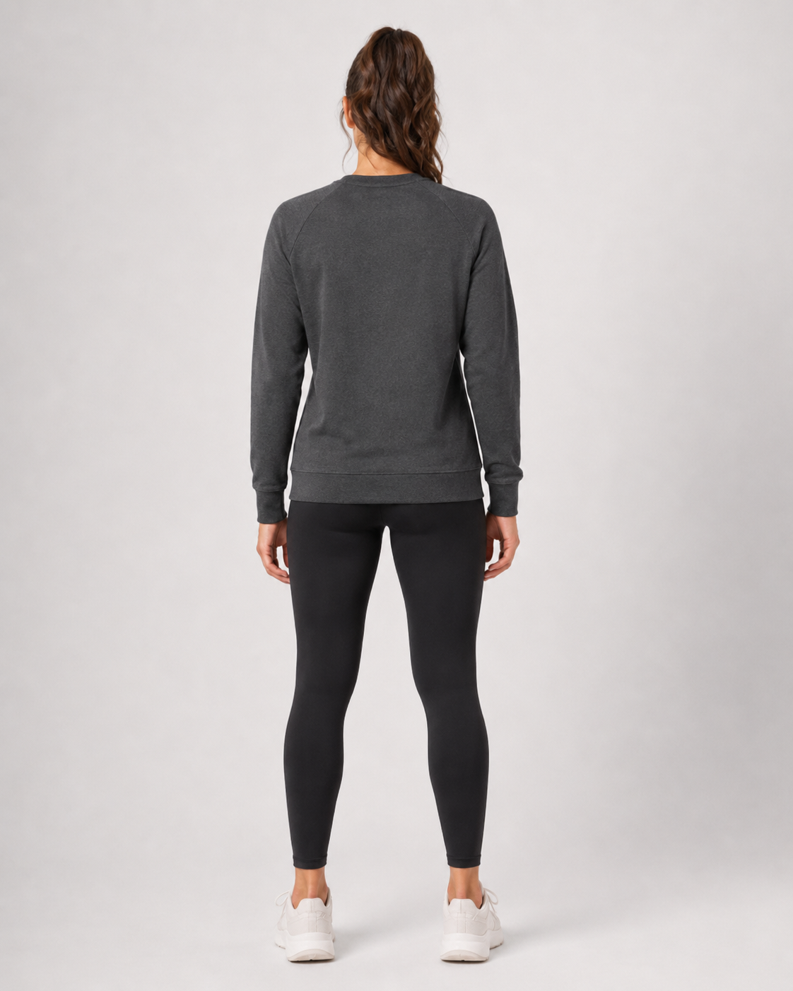 URBX Essential Crewneck Sweatshirt Charcoal – Back straight view