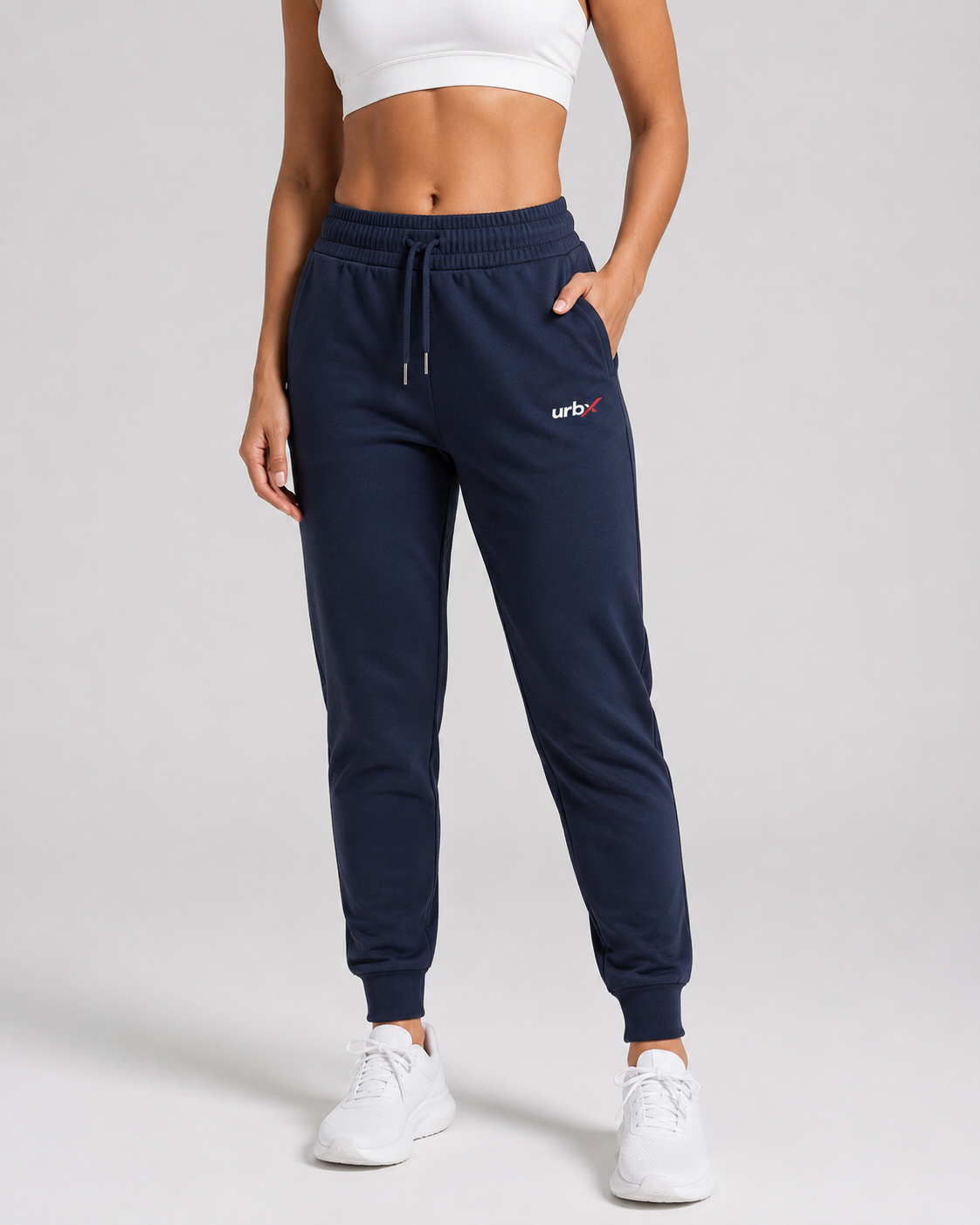 URBX Slim Fit Joggers Navy – Front straight view