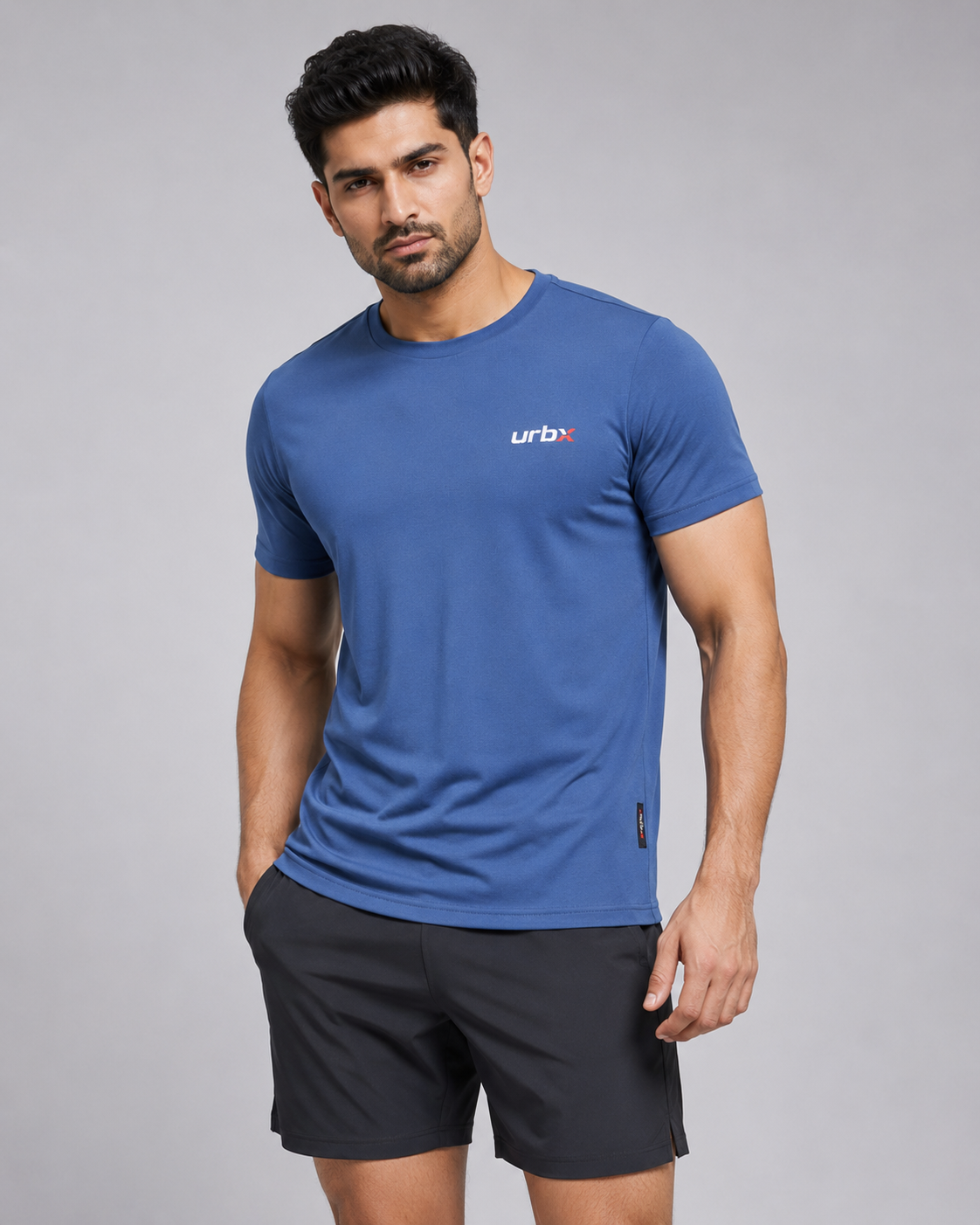 URBX Essential Training Tee Steel Blue - Front View