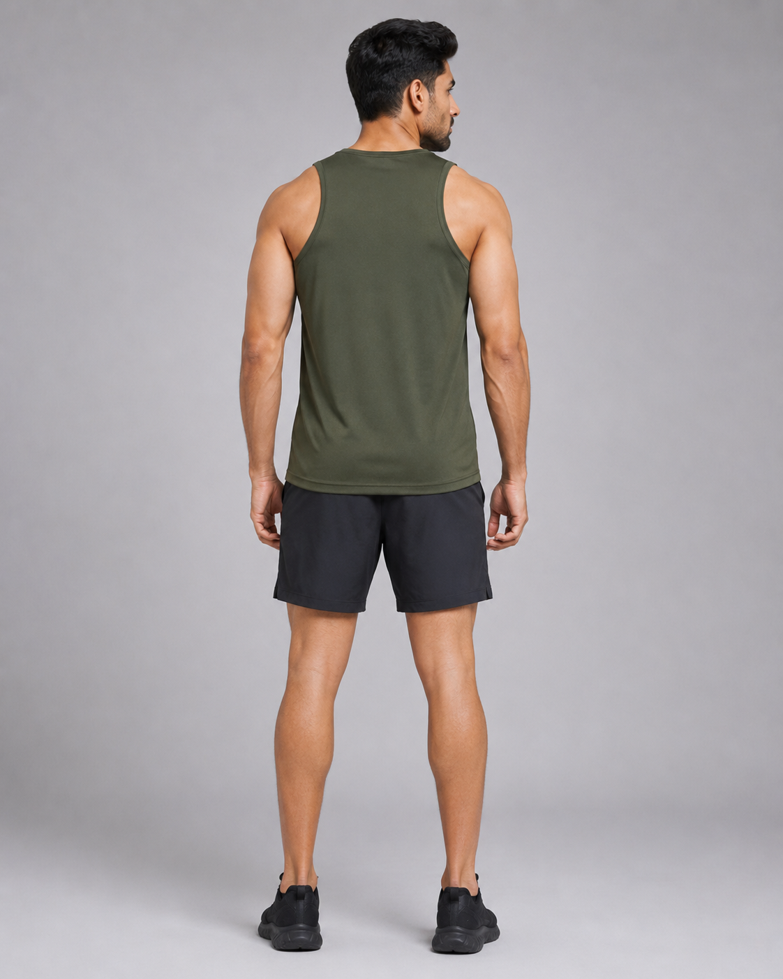 URBX Performance Tank Top Olive - Side Angle