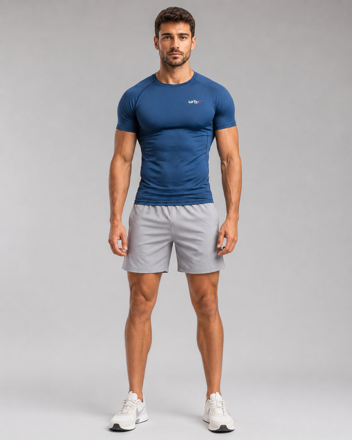 URBX Compression Base Layer Tee Navy Blue - Front angle left